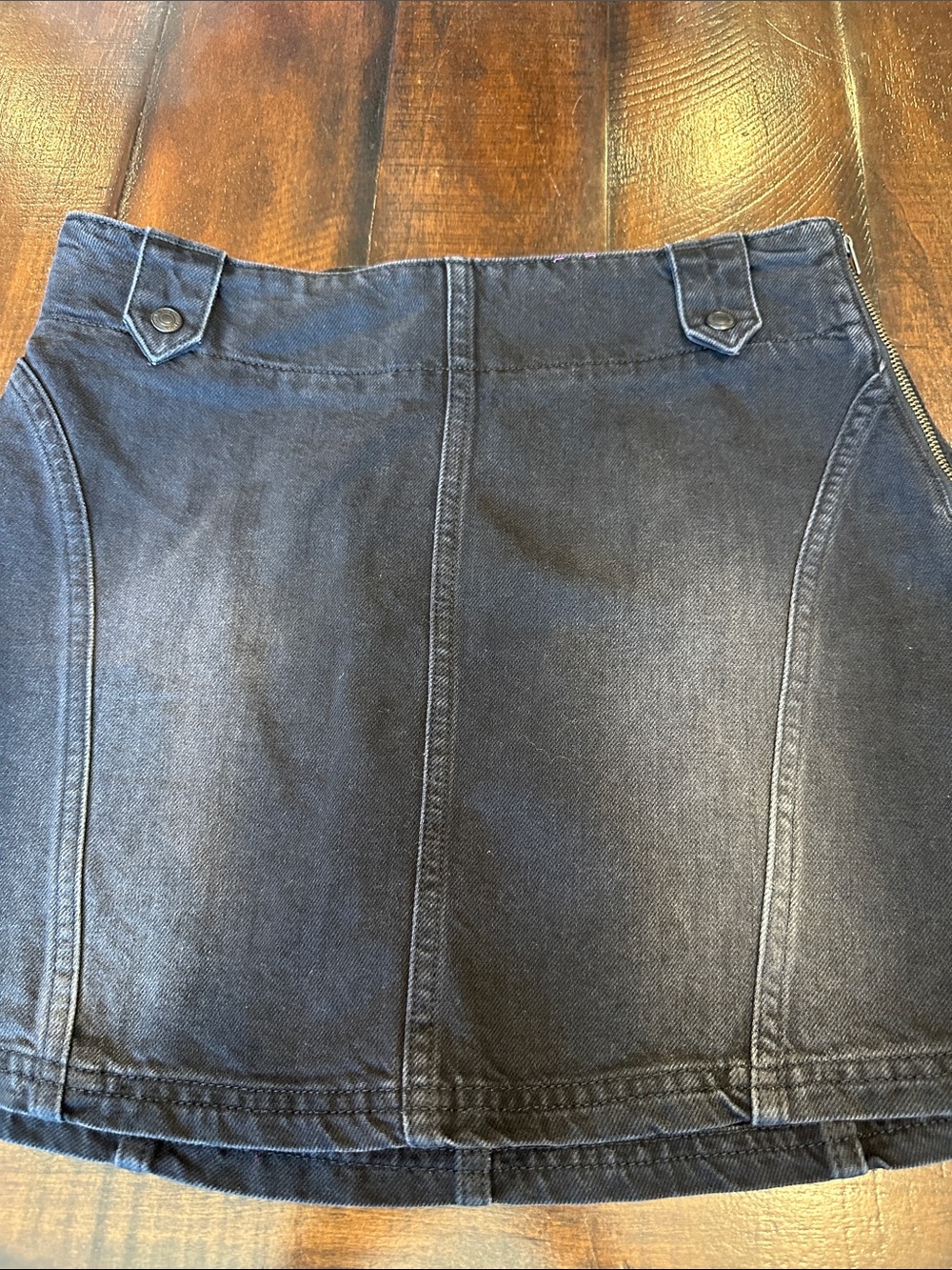We The Free Black Faded Denim Mini Skirt size 27